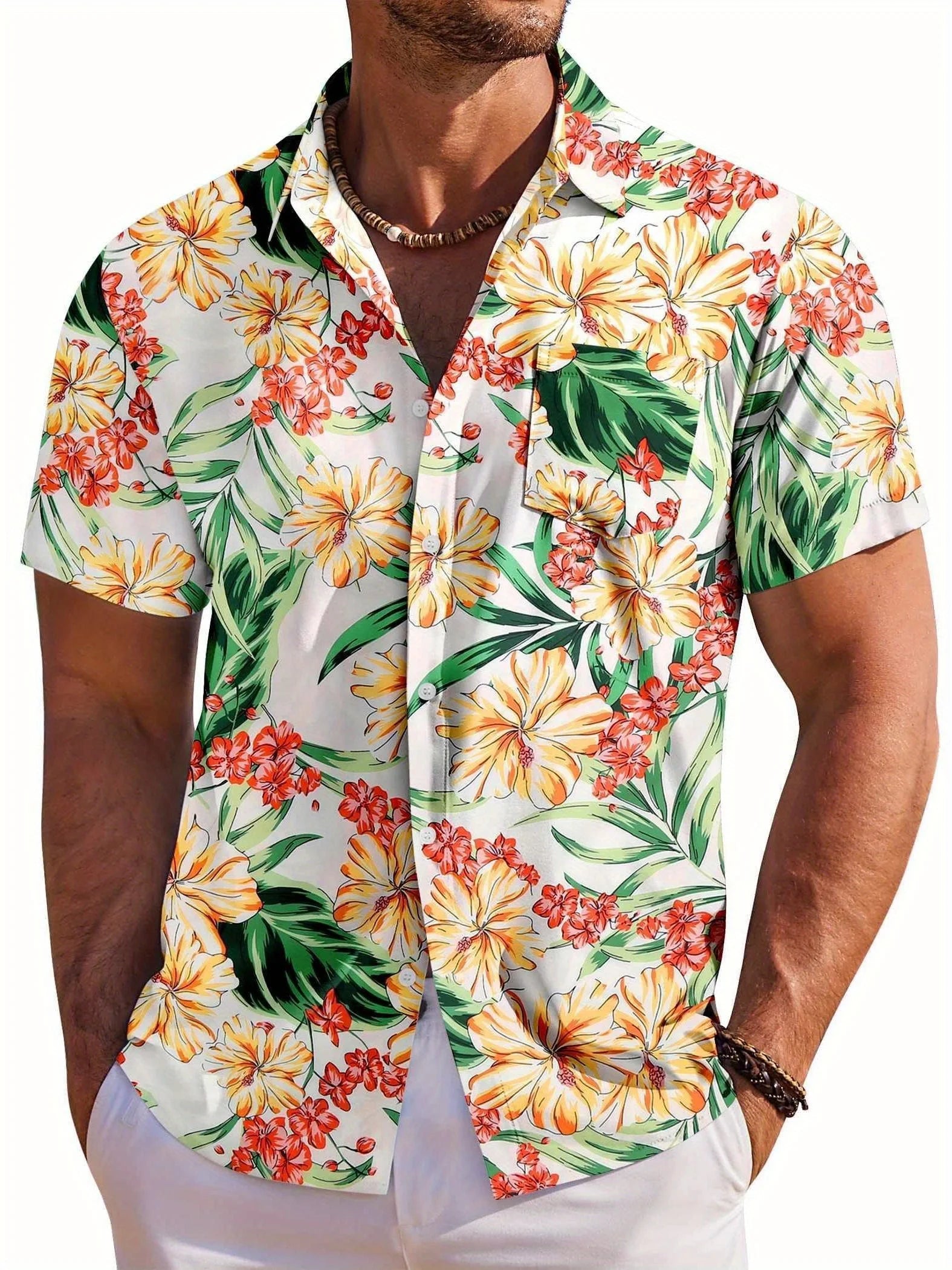 Camisa De Manga Corta Para Hombre Con Estampado Botánico De Vanthea