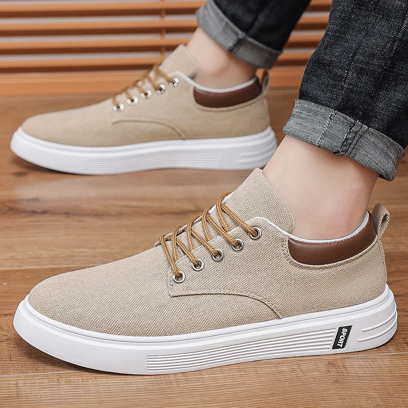 Zapatillas Masculinas De Lona Transpirables Casual Vanthea